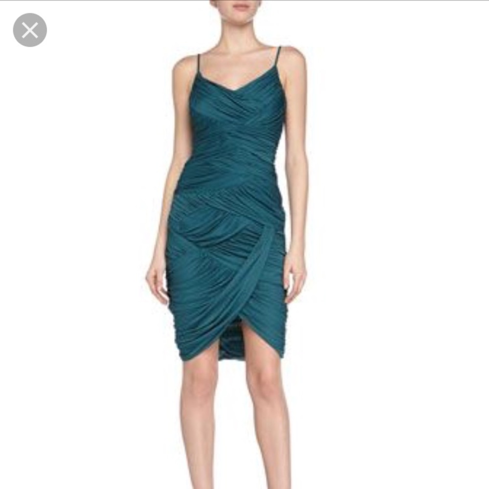 Halston Heritage cocktail dress emerald green XS
